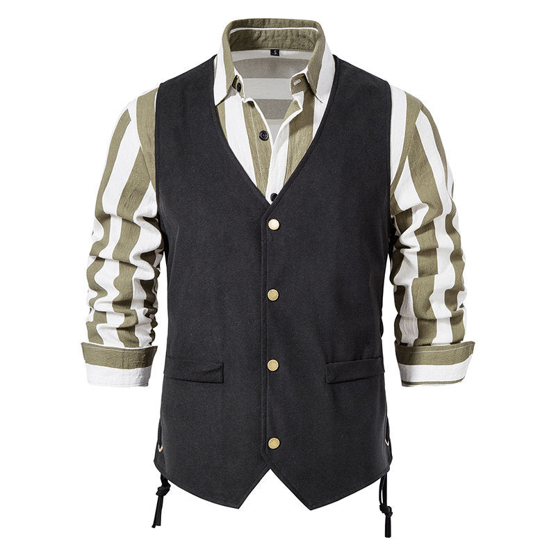 Herren elegante Weste mit feinem Stoff und praktischen Taschen