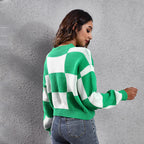 Damen Lässiger Pullover im modernen Karomuster R&B