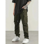 Herren moderne Cargo-Hose mit multifunktionalen Taschen und elastischem Bund Hedi-Mode