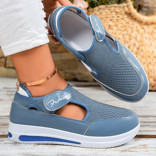 Damen Atmungsaktive Slip-On Sportschuhe mit verstellbarem Klettverschluss R&B