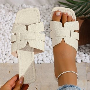 Damen Komfortable Slip-On Sandalen mit modischen Riemen R&B