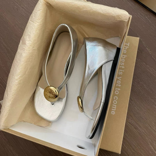 Damen Sandalen mit modischem Gold-Detail und ergonomischer Sohle R&B
