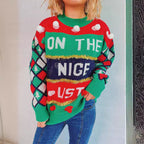 Damen festlicher Pullover mit bunten Applikationen und verspieltem Design R&B