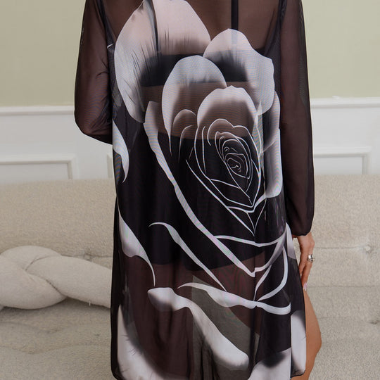 Damen Transparenter Strandkimono R&B