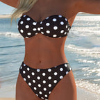 Damen Bikini-Set mit stilvollem Bandeau-Oberteil und elegantem hoch geschnittenen Höschen