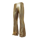 Herren glänzende Disco-Style Hose mit weitem Bein und auffälligem Muster R&B