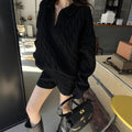 Damen Strickpullover mit hohem Kragen und eleganter Zopfmusterstruktur R&B