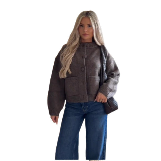 Damen Kuscheliger Strickmantel R&B