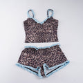 Damen Schlafanzug-Set mit Leopardenmuster und Rüschendetails R&B