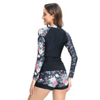 Damen Rashguard mit kurzen Ärmeln und modischem Grafikdesign R&B