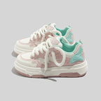 Damen Sportliche Chunky Sneakers mit dynamischem Design und elastischen Schnürsenkeln