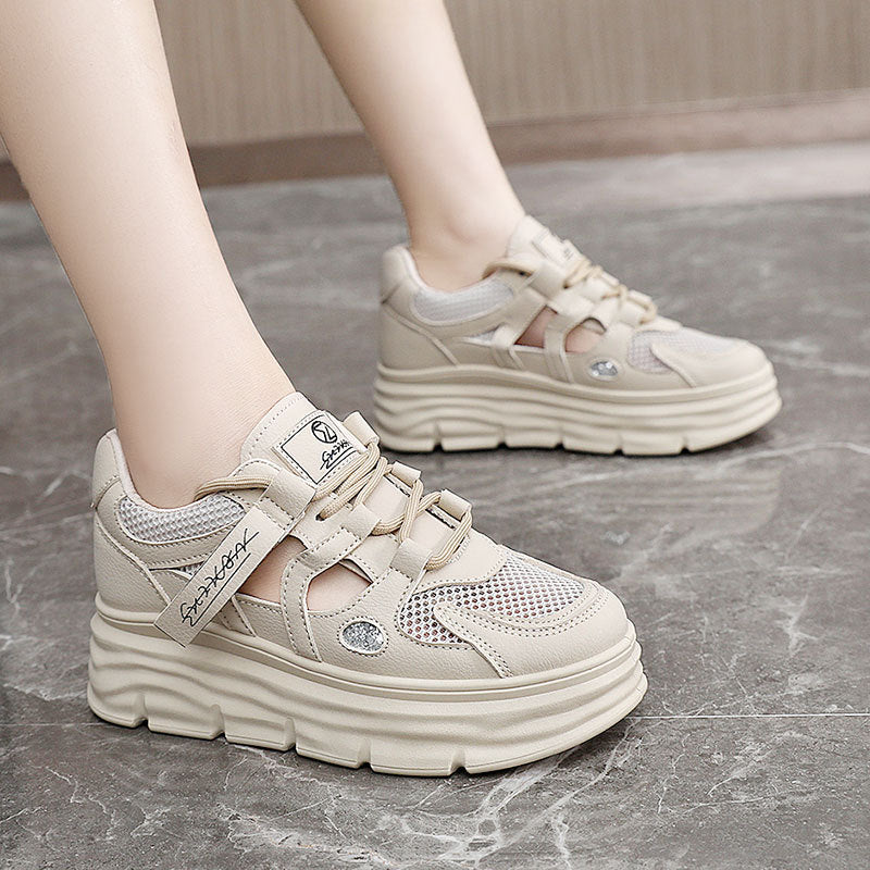 Damen atmungsaktive Plateau Sneakers mit ergonomischem Design und robustem Obermaterial R&B