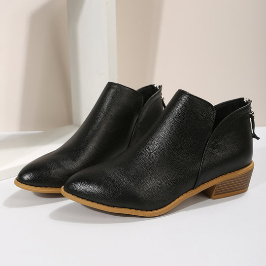 Damen nan spitz zulaufende Schlupf-Ankleboots mit kleinem Blockabsatz und ergonomischem Komfortfußbett R&B