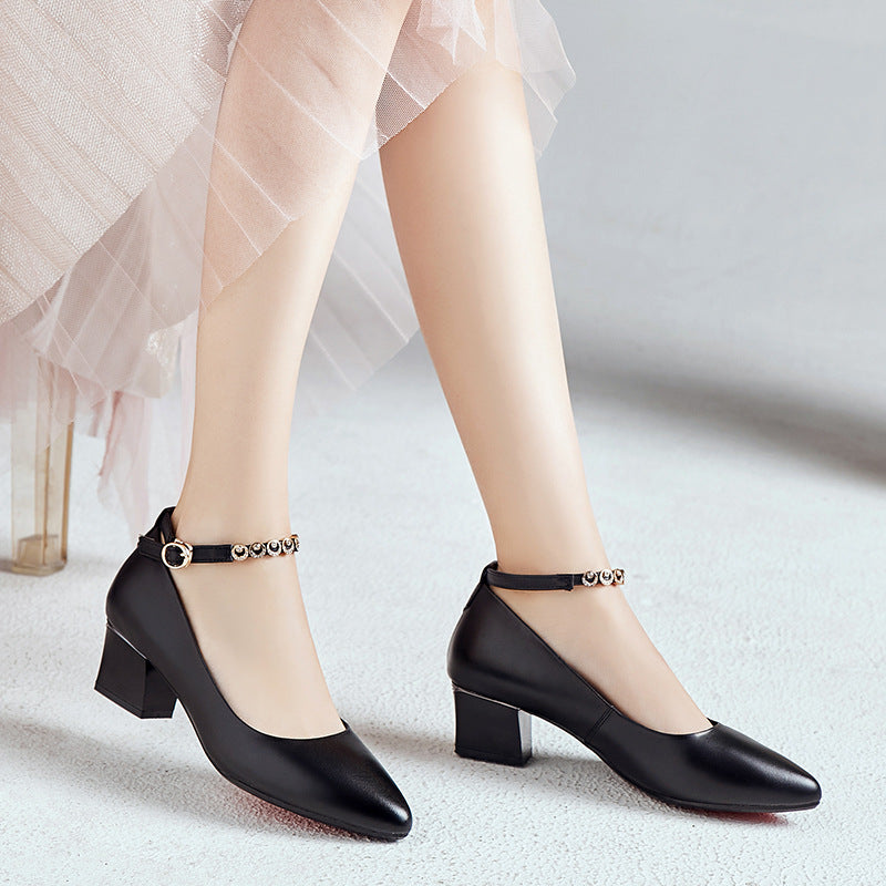 Damen Elegante Pumps mit verstellbarem Riemchen und luxuriösem Schmuckdetail R&B