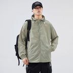 Herren leichte Windjacke mit praktischen Taschen und verstellbarem Kapuzen-Design