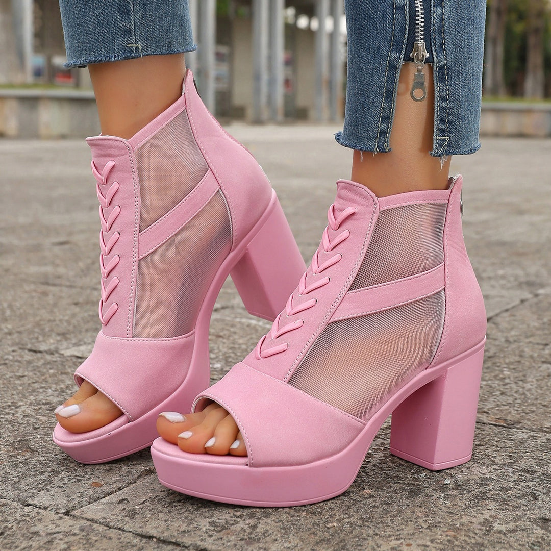 Damen Sexy High-Heels mit transparenten Einsätzen R&B