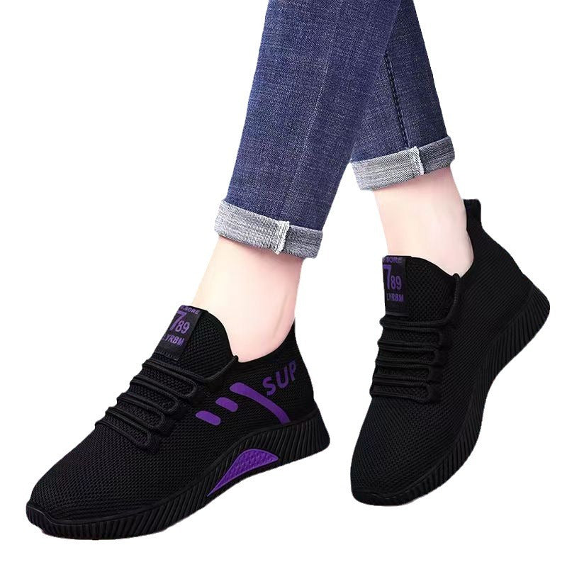 Damen Sportliche Mesh-Sneaker mit atmungsaktiver Sohle und rutschfester Laufsohle R&B