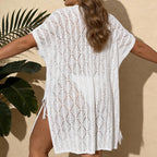 Damen Häkel Strandkleid mit seitlichen BindR&Bändern und luftiger Silhouette R&B