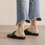 Damen Mokassin-Sandalen mit elegantem Schnallenakzent
