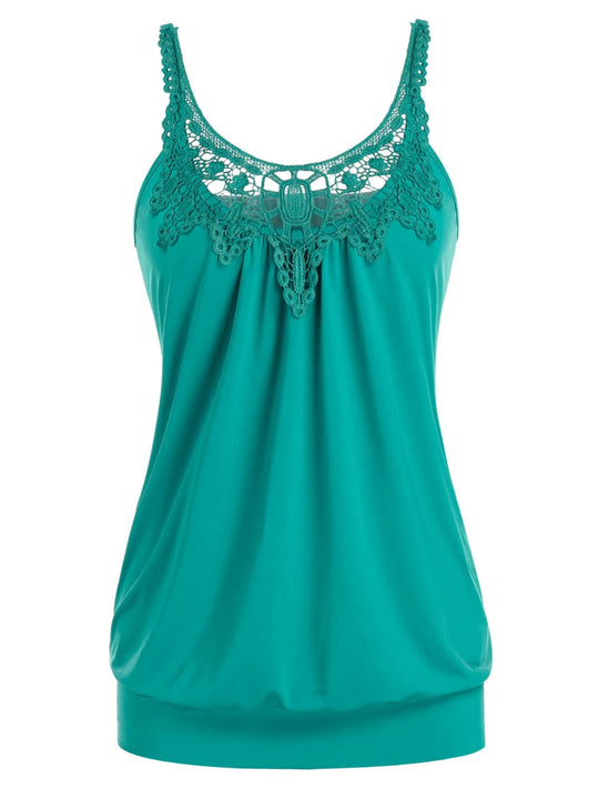 Damen Elegantes Spitzentop mit raffinierten Trägern und lockerer Passform R&B