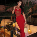 Damen Figurnahes Kleid mit transparenter Einsätze R&B