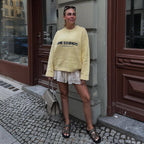 Damen Oversized Pullover mit kreativem Schriftzug R&B