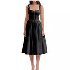Damen Midi-Kleid mit raffinierten Spitzenakzenten und tailliertem Schnitt R&B