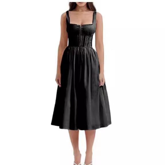 Damen Midi-Kleid mit raffinierten Spitzenakzenten und tailliertem Schnitt R&B