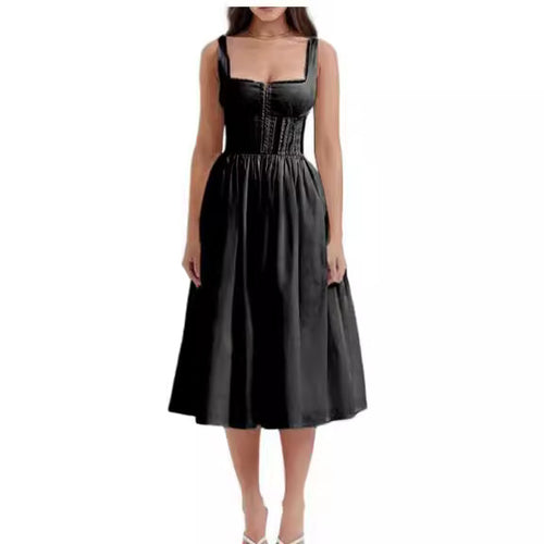 Damen Midi-Kleid mit raffinierten Spitzenakzenten und tailliertem Schnitt R&B