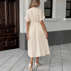Maxikleid Freizeit mit Taillenband