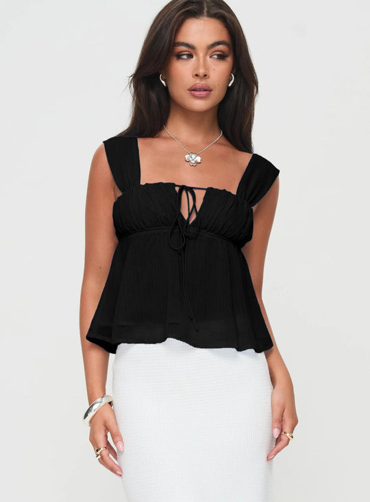 Damen luftiges Sommeroberteil mit raffiniertem Rüschendesign R&B