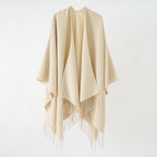 Damen Modischer Fransen-Poncho Aus Weichem Material mit Luxuriösem Fall R&B