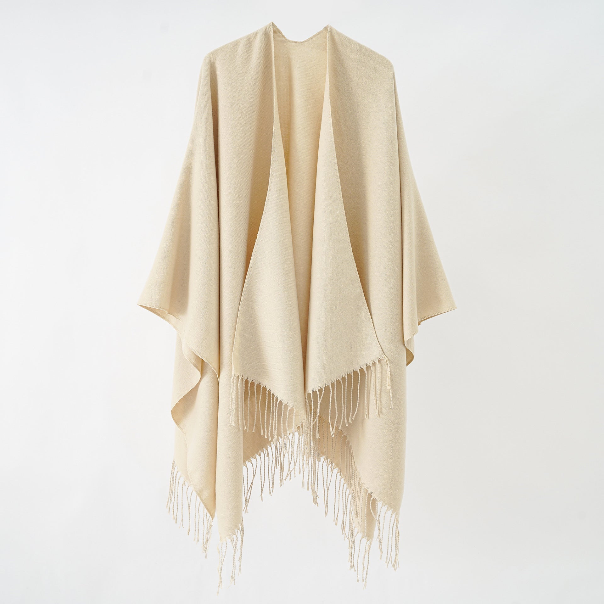 Damen Modischer Fransen-Poncho Aus Weichem Material mit Luxuriösem Fall R&B