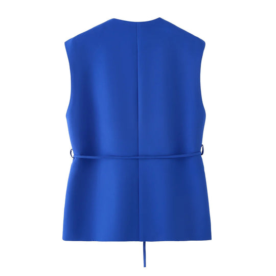 Damen elegantes Blazer- und Hosen-Ensemble mit modernem Gürtel R&B