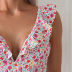 Damen Einteiler Badeanzug mit floralem Design und Rüschendetails R&B
