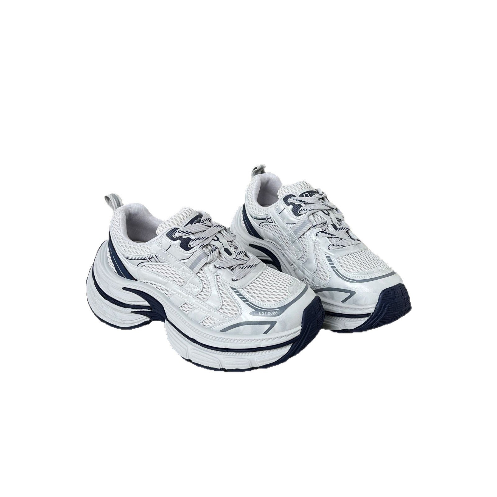 Damen trendige Sneakers mit ausgeglichener Dämpfung und atmungsaktiver Mesh-Oberfläche R&B