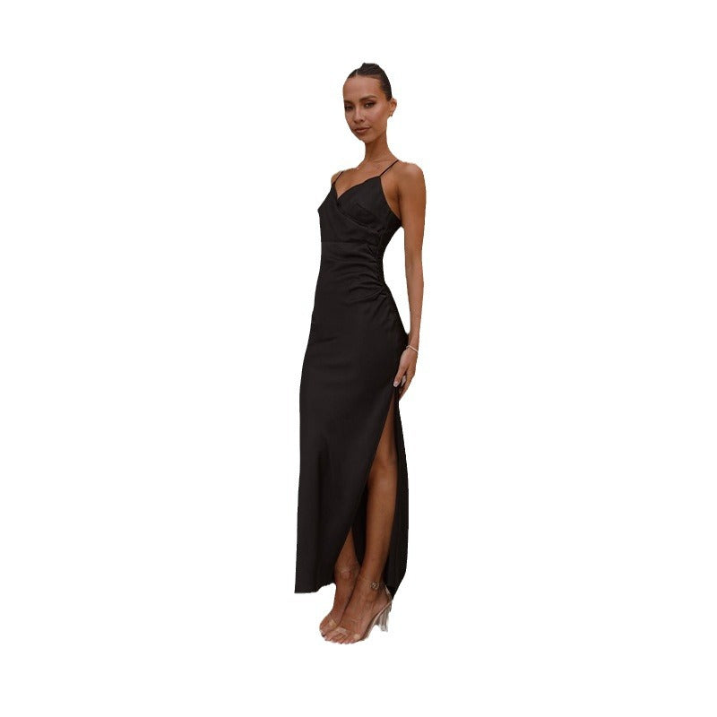 Damen Elegantes Abendkleid mit asymmetrischem Schnitt und seidigem Glanz R&B