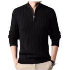Herren Strickpullover mit modernem Stehkragen im Rippdesign R&B