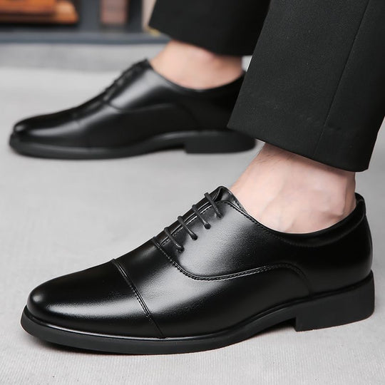 Herren Klassische Schnürschuhe aus geschmeidigem Leder mit verstärkter Sohle R&B