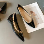 Damen spitze Ballerinas mit goldenen Nieten R&B