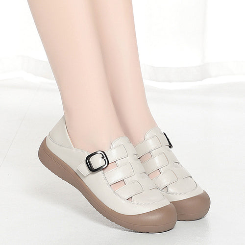 Damen Komfortable Lederschuhe mit modischem Schnallen-Detail R&B