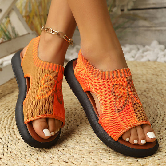 Damen Freizeit-Sandalen mit modischem Blumen-Design R&B