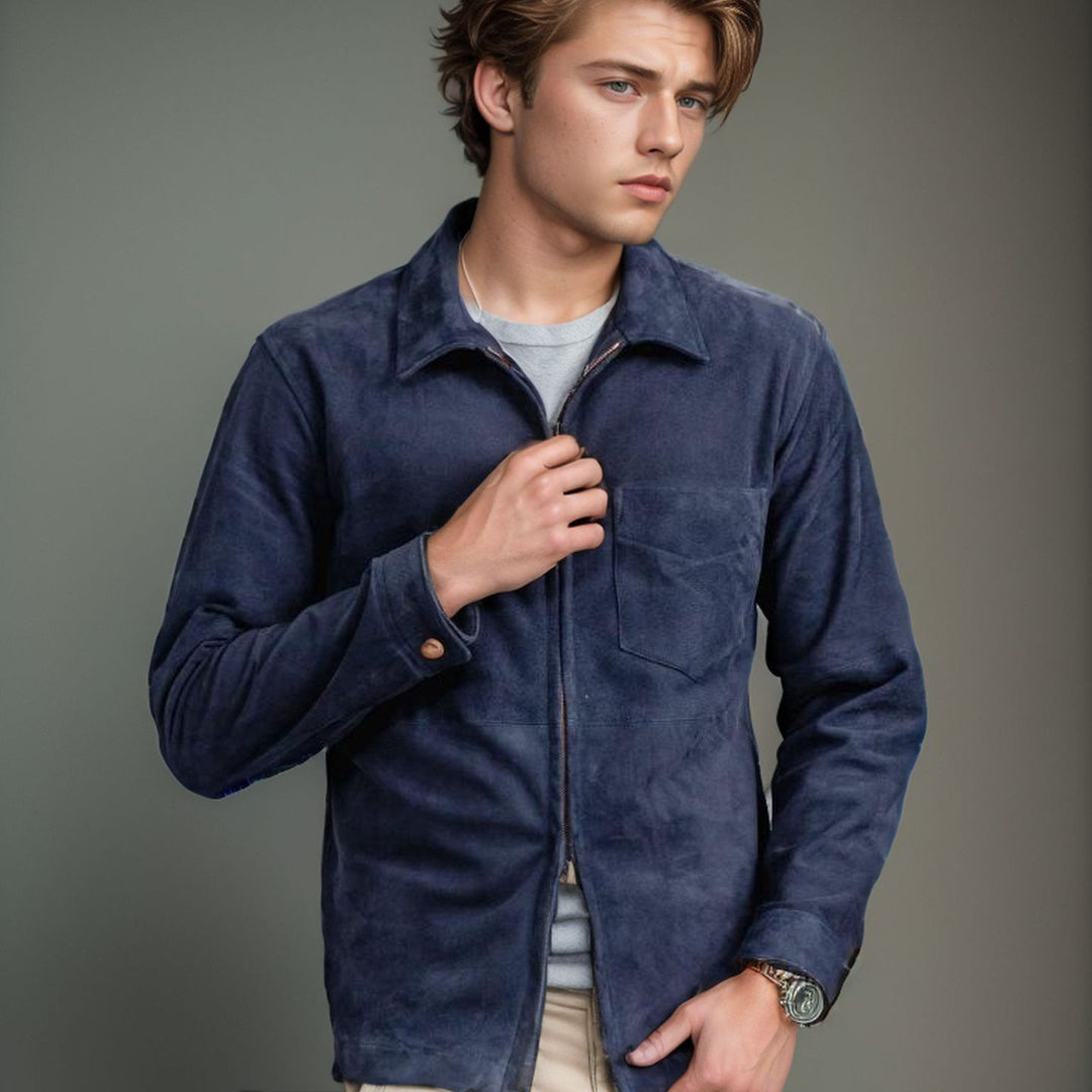 Herren modische und hochwertige Wildlederjacke R&B