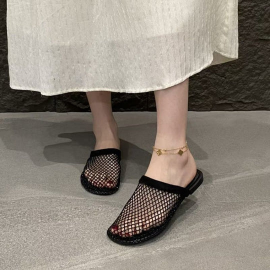 Damen elegante Netz-Mules R&B
