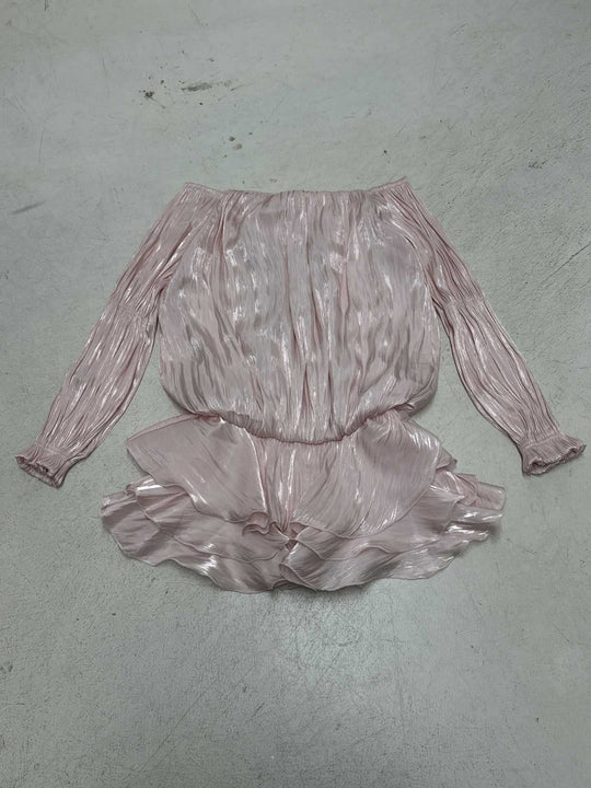 Damen luftiges Off-Shoulder Kleid mit Rüschenschnitt R&B
