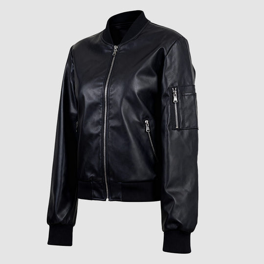 Leichte Steppjacke Damen aus hochwertigem Kunstleder