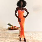 Damen Elegantes Maxikleid mit Spitzenverzierung und figurbetonendem Schnitt R&B