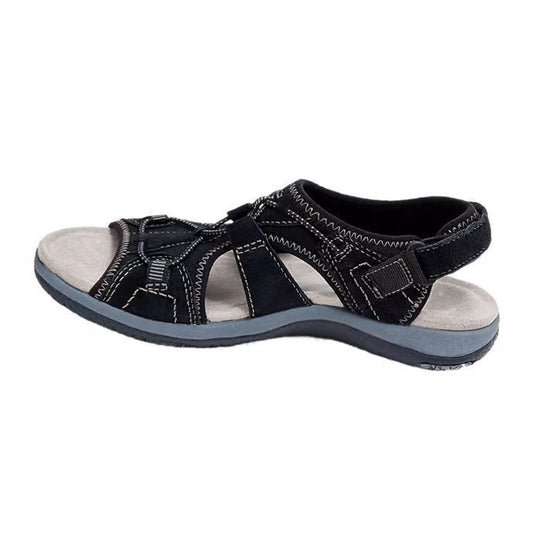 Damen bequeme Riemchen-Sandalen mit ergonomischem Fußbett R&B