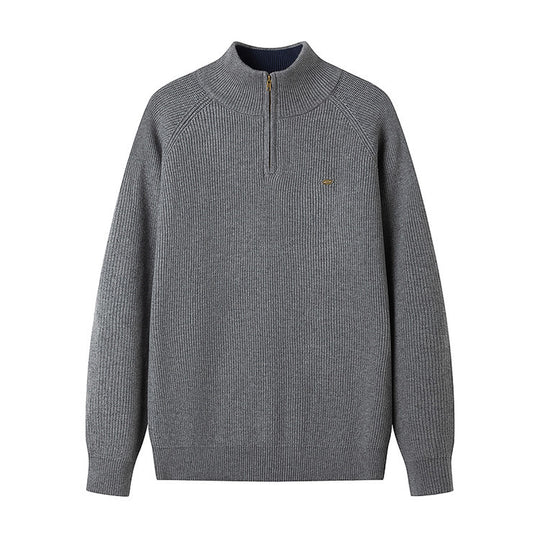 Herren Strickpullover mit halbem Reißverschluss R&B