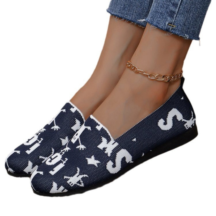 Damen Modische Slip-On Schuhe aus atmungsaktivem Material mit stylischem Print R&B